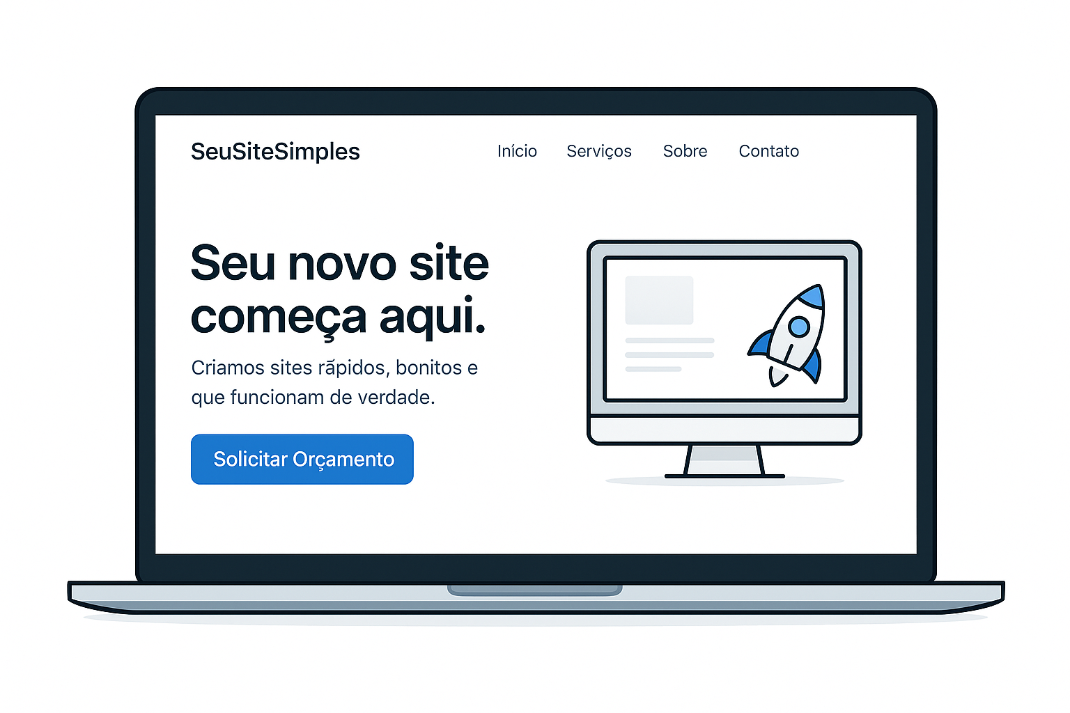 Mockup de site institucional profissional feito pela Seu Site Simples